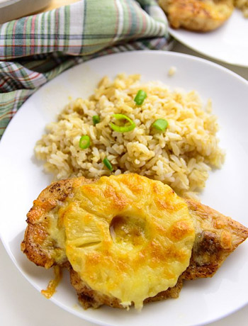 Запеченная курица с ананасом
