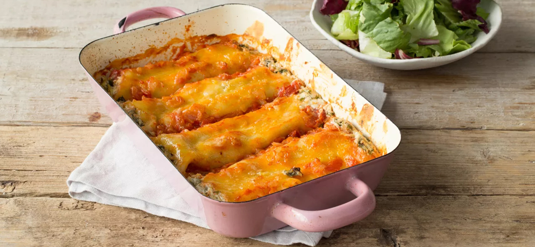 Каннеллони с курицей и ветчиной