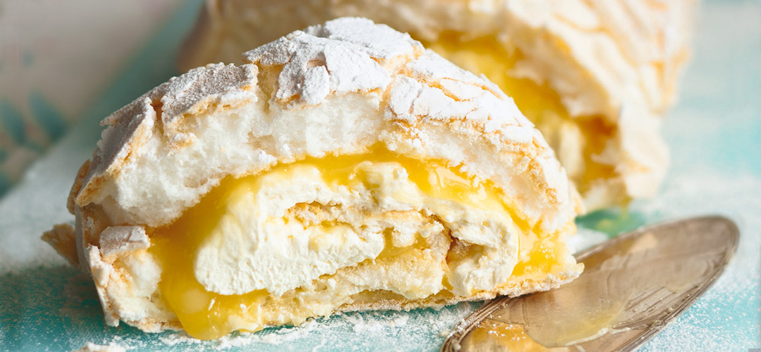 Меренговый рулет с лимонным курдом