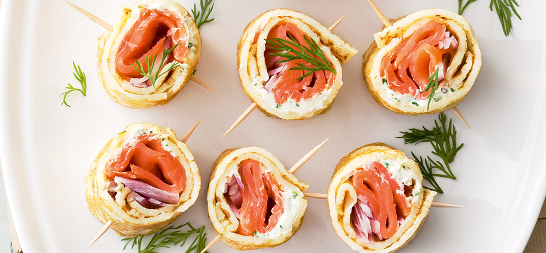 Блинчики с семгой и сливочным сыром