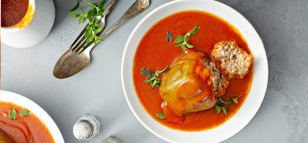 Фаршированный перец с фаршем и рисом